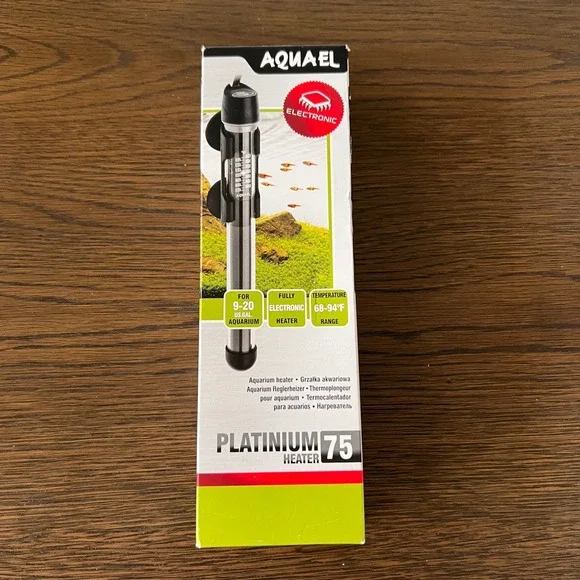 Aquael Platinium 75 Aquarium Heater 75W Electronic 9-20 Gal 68-94F Freshwater - Picture 1 of 4